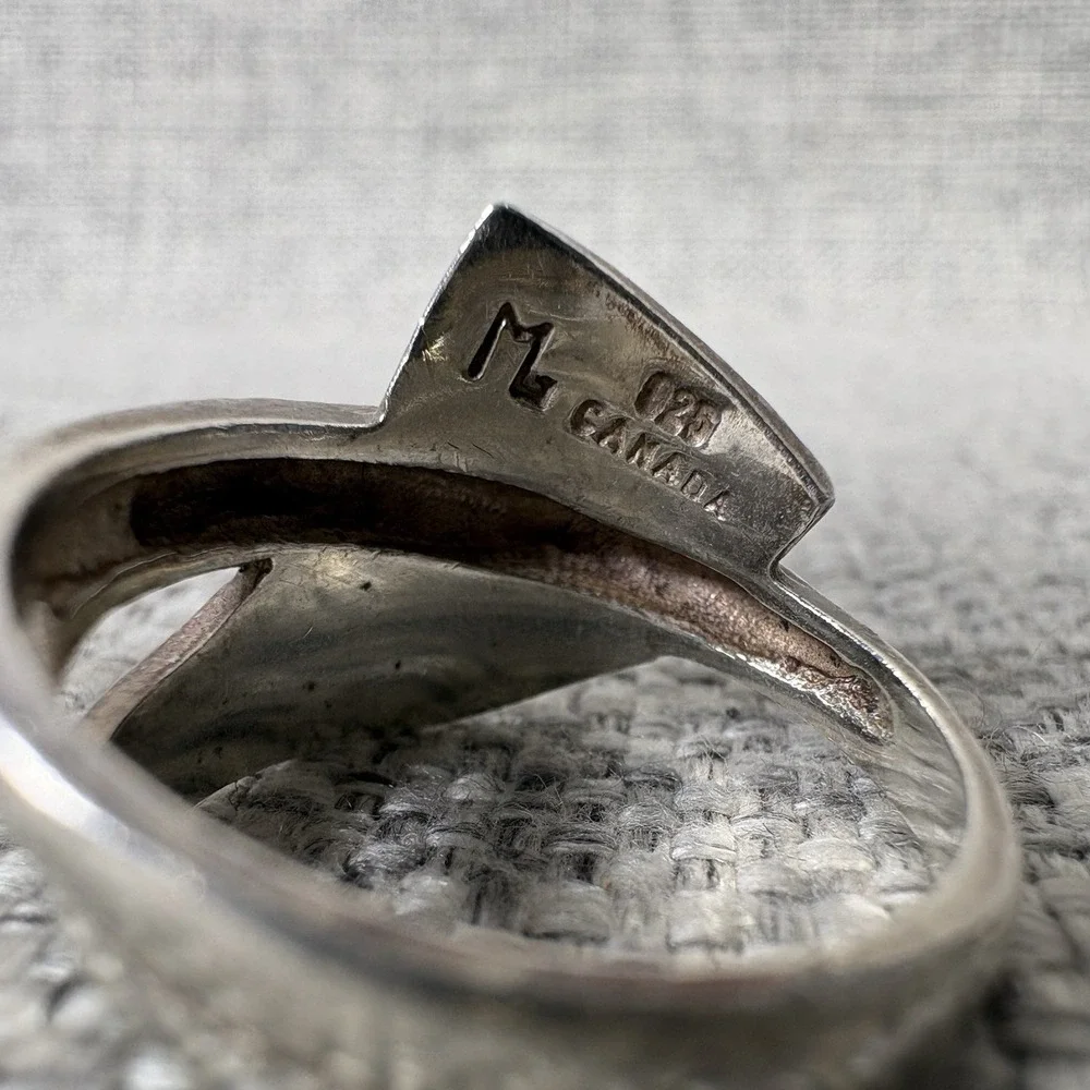 Michael Lehrman Sterling Silver Modernist‎ Sculptural Abstract Wrap Ring Size 7